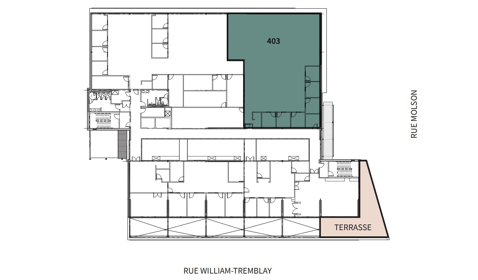 Suite 403 - 4101 rue Molson | Bureaux à louer